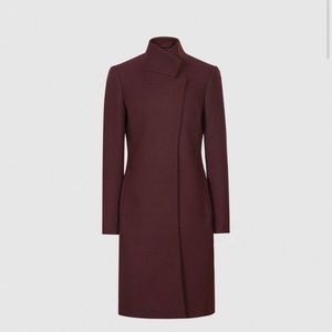 Reiss wool coat color “berry” size 0 NEW WITH TAGS